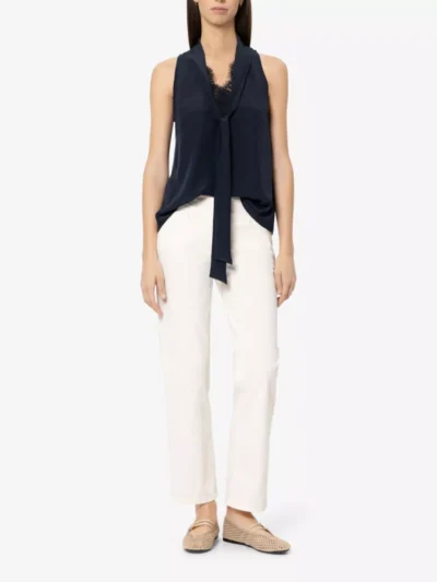Luisa Cerano Luisa Cerano Blusentop mit Spitzendetails - navy
