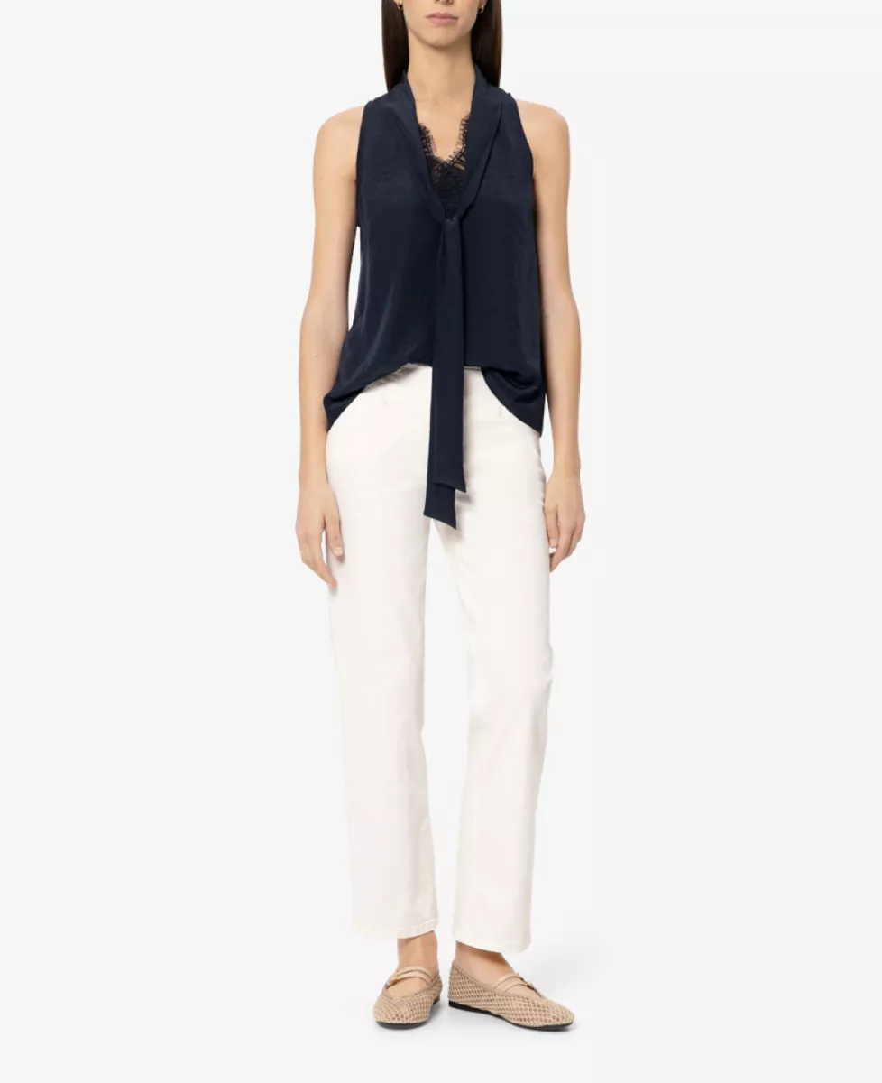 Luisa Cerano Blusentop mit Spitzendetails - navy 2 Luisa Cerano Luisa Cerano Blusentop mit Spitzendetails - navy