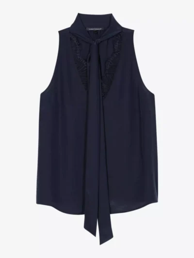 Luisa Cerano Luisa Cerano Blusentop mit Spitzendetails - navy