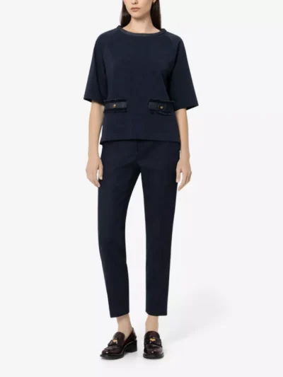 Luisa Cerano Luisa Cerano Shirt mit Denim-Patch - navy