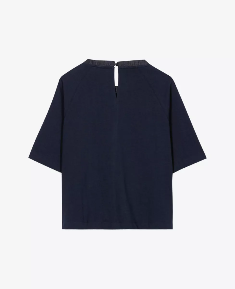 Luisa Cerano Shirt mit Denim-Patch - navy 6 Luisa Cerano Luisa Cerano Shirt mit Denim-Patch - navy