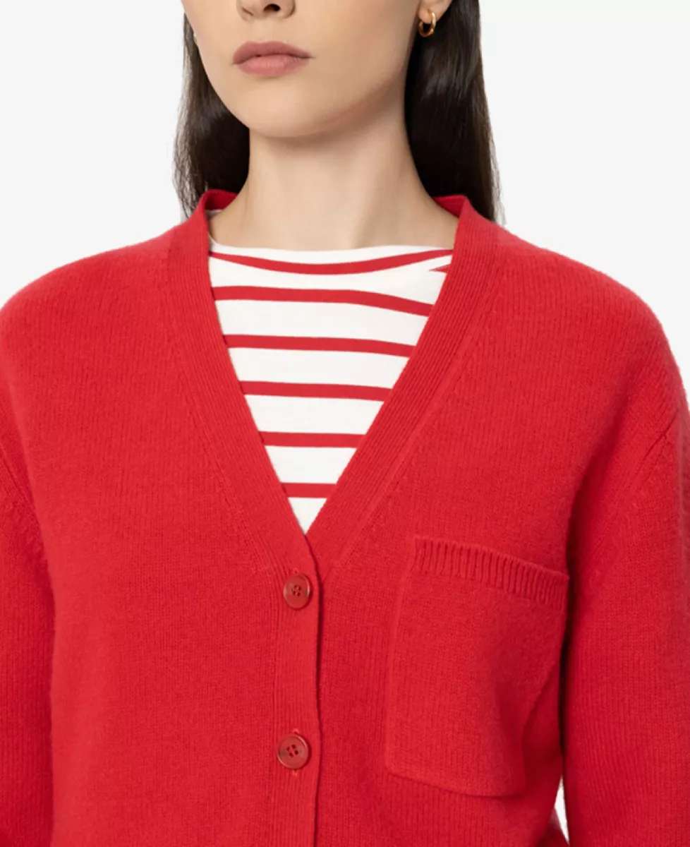 Luisa Cerano Cardigan aus Kaschmir-Mix - cherry red 3 Luisa Cerano Luisa Cerano Cardigan aus Kaschmir-Mix - cherry red