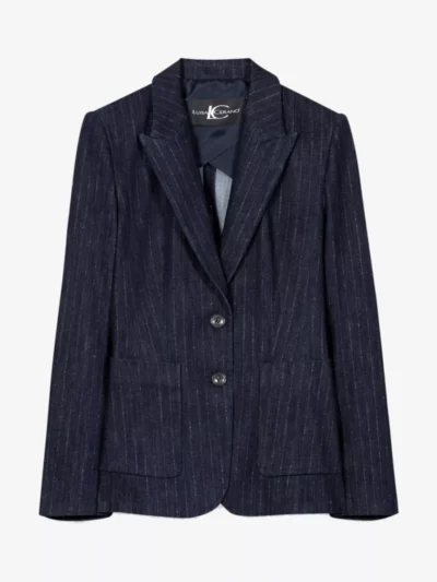 Luisa Cerano Luisa Cerano Pinstripe-Denim-Blazer - denim pin stripe