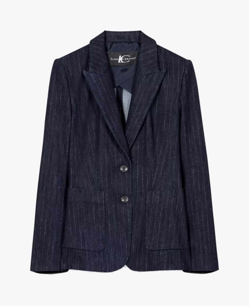Luisa Cerano Pinstripe-Denim-Blazer - denim pin stripe 1 Luisa Cerano Luisa Cerano Pinstripe-Denim-Blazer - denim pin stripe
