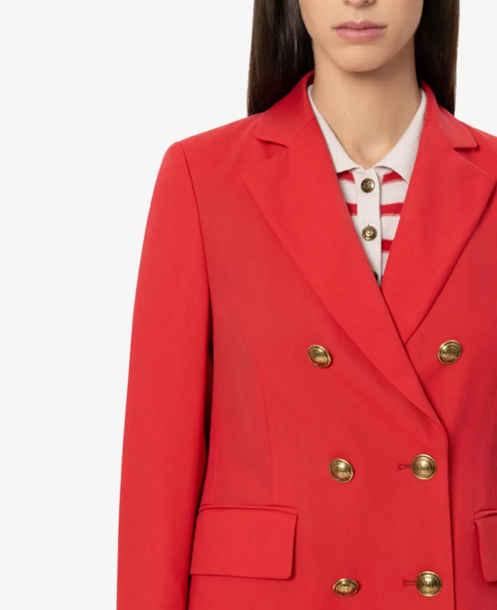 Luisa Cerano Gabardine-Blazer - cherry red 3 Luisa Cerano Luisa Cerano Gabardine-Blazer - cherry red