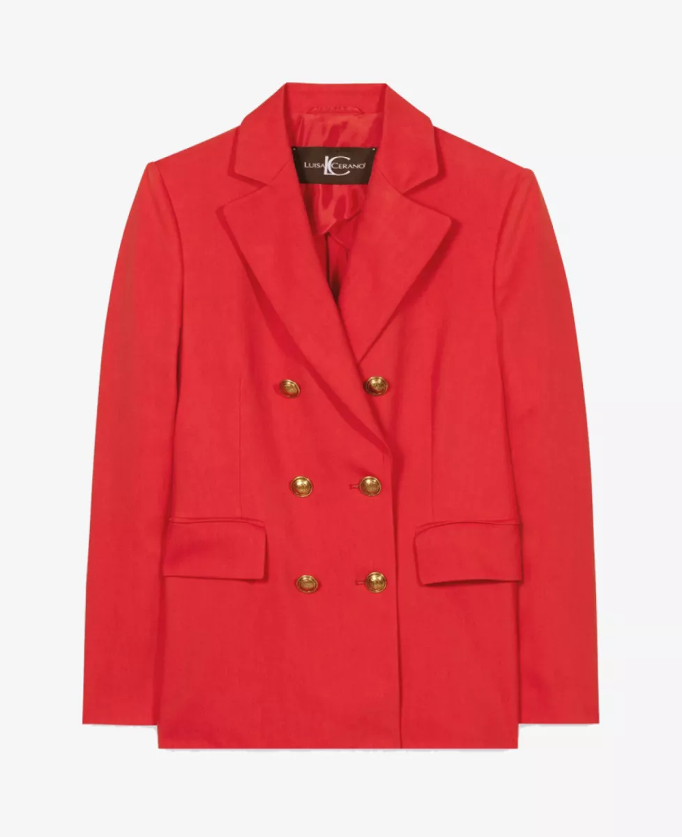 Luisa Cerano Gabardine-Blazer - cherry red 1 Luisa Cerano Luisa Cerano Gabardine-Blazer - cherry red