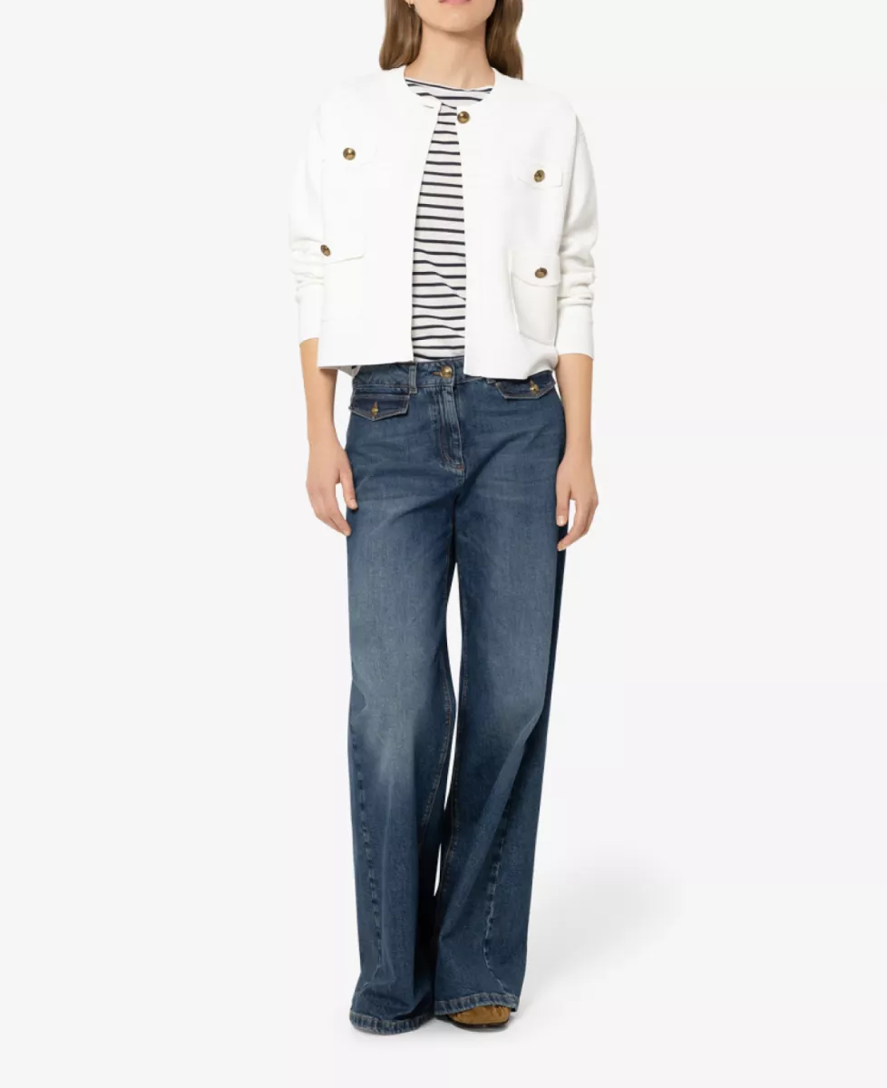 Luisa Cerano Feinstrick-Blouson - off-white 2 Luisa Cerano Luisa Cerano Feinstrick-Blouson - off-white