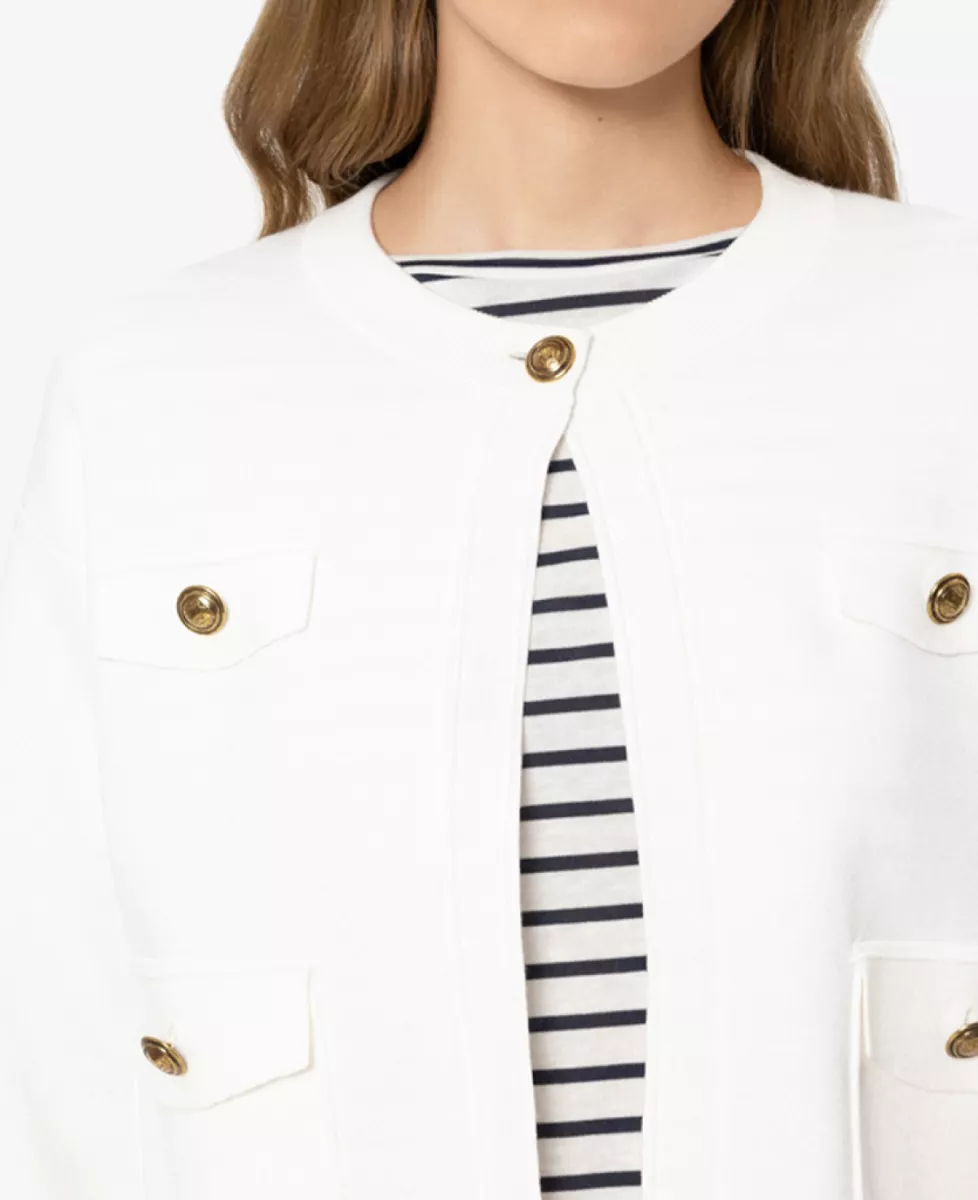 Luisa Cerano Feinstrick-Blouson - off-white 3 Luisa Cerano Luisa Cerano Feinstrick-Blouson - off-white