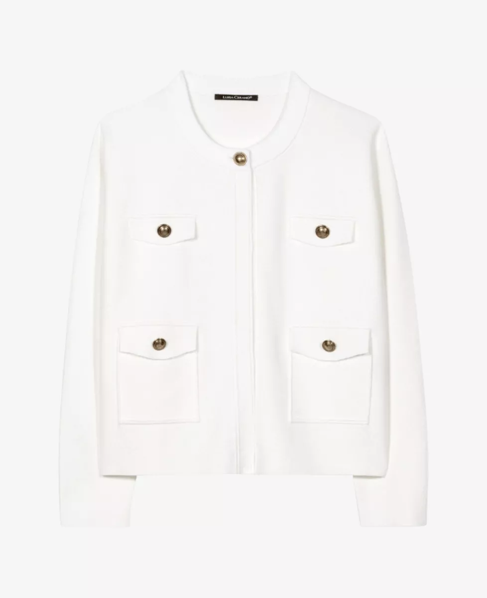 Luisa Cerano Feinstrick-Blouson - off-white 1 Luisa Cerano Luisa Cerano Feinstrick-Blouson - off-white