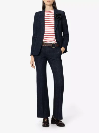 Luisa Cerano Luisa Cerano Pinstripe-Bootleg-Denim - denim pin stripe