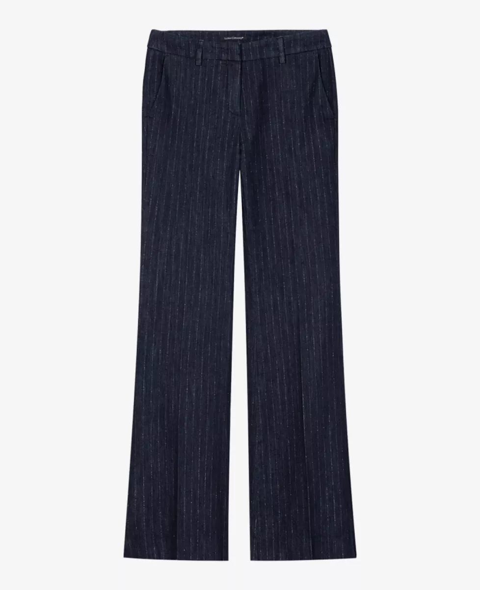 Luisa Cerano Pinstripe-Bootleg-Denim - denim pin stripe 1 Luisa Cerano Luisa Cerano Pinstripe-Bootleg-Denim - denim pin stripe