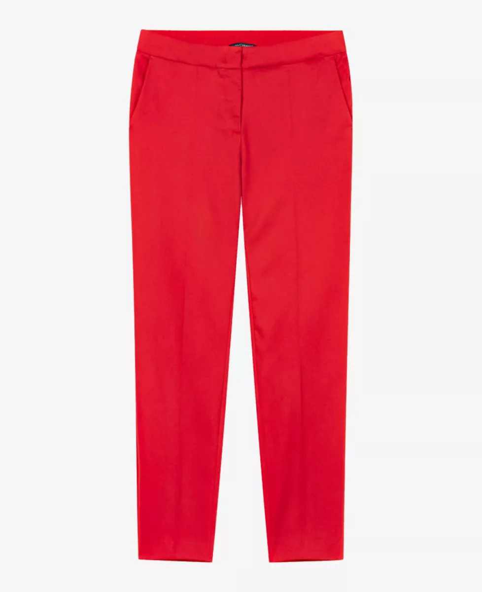 Luisa Cerano Gabardine-Slimtailored-Pants - cherry red 1 Luisa Cerano Luisa Cerano Gabardine-Slimtailored-Pants - cherry red