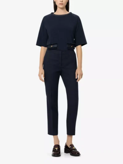 Luisa Cerano Luisa Cerano Gabardine-Slimtailored-Pants - navy