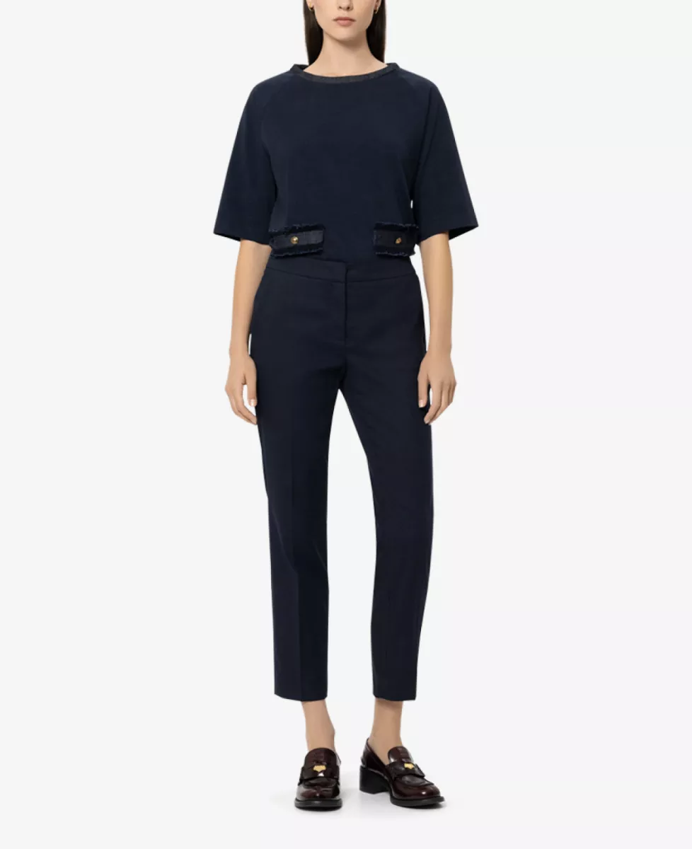 Luisa Cerano Gabardine-Slimtailored-Pants - navy 2 Luisa Cerano Luisa Cerano Gabardine-Slimtailored-Pants - navy