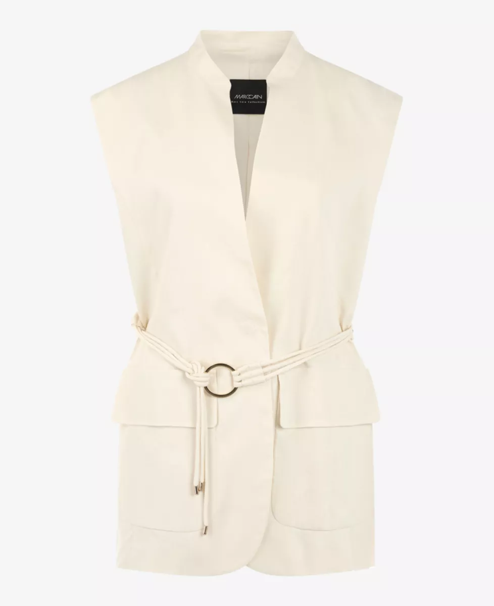 Marc Cain Collections Weste - bright ecru 1 Marc Cain Collections Marc Cain Collections Weste - bright ecru