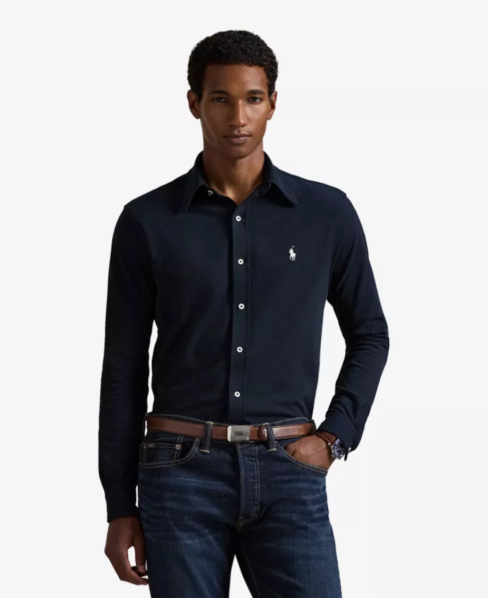 Ralph Lauren Shirt Pique Jersey - Navy 3 Ralph Lauren Ralph Lauren Shirt Pique Jersey - Navy