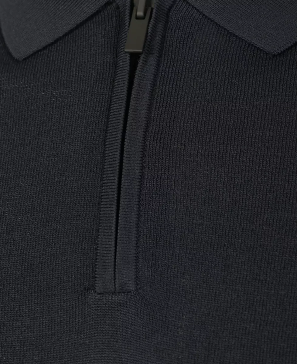 Seven Dials Polo Gebreid - Navy 3 Seven Dials Seven Dials Polo Gebreid - Navy