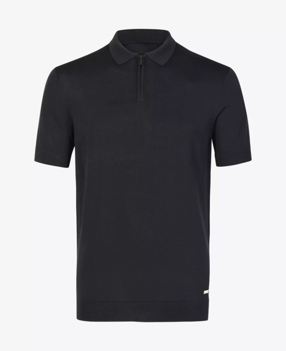 Seven Dials Polo Gebreid - Navy 1 Seven Dials Seven Dials Polo Gebreid - Navy