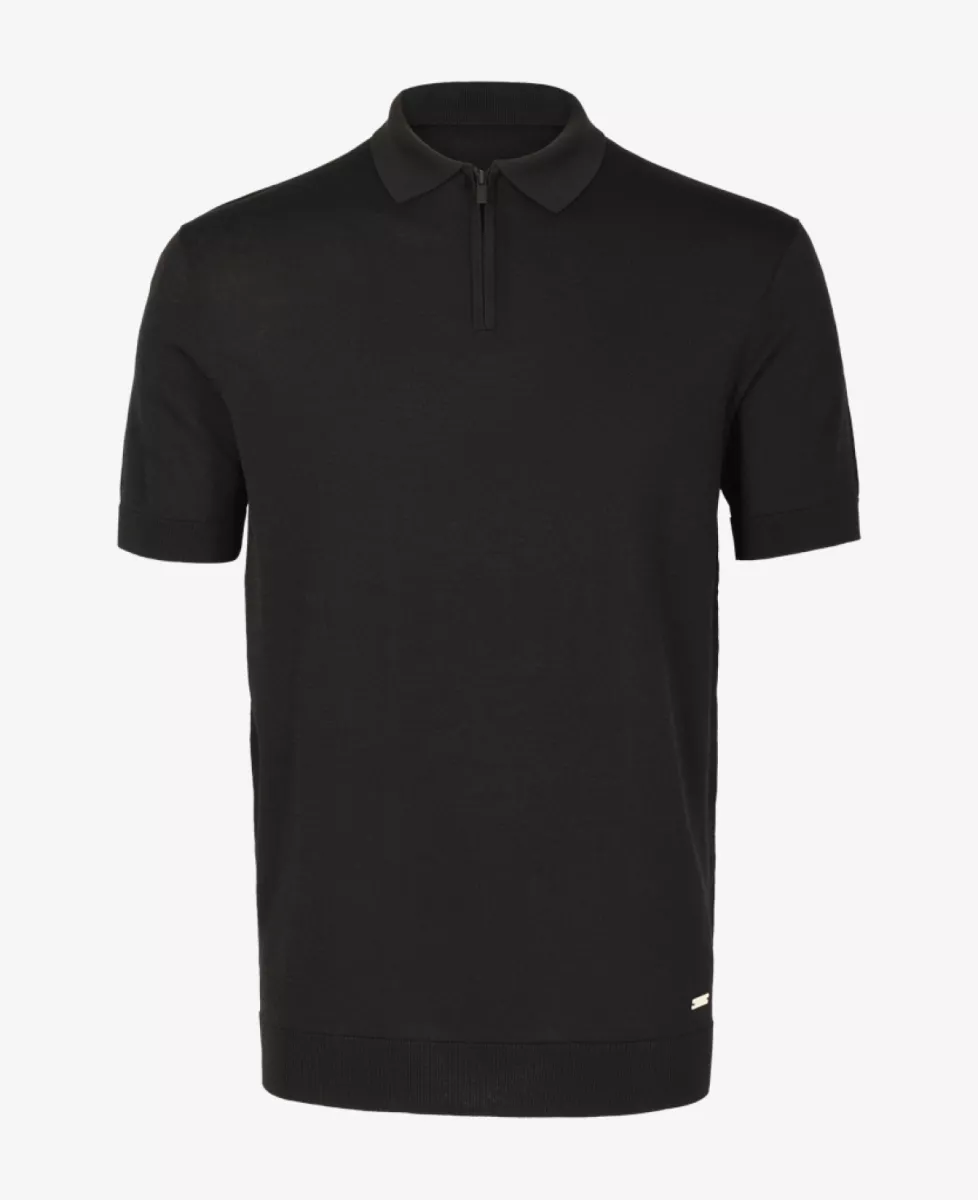 Seven Dials Polo Gebreid - Zwart 1 Seven Dials Seven Dials Polo Gebreid - Zwart