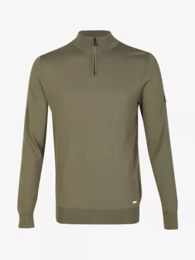 Seven Dials Seven Dials Trui Halfzip - Olive Washed
