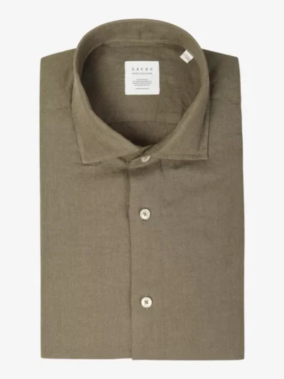 Xacus Xacus Linnen shirt short fit - Bruin