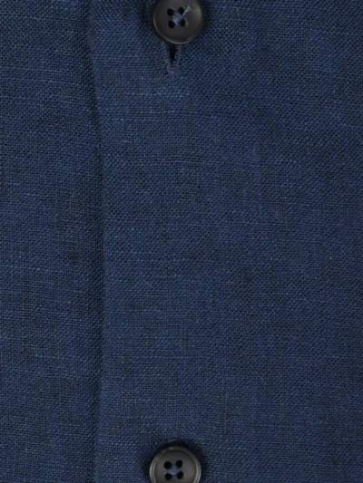 Xacus Xacus Linnen shirt short fit - Donkerblauw