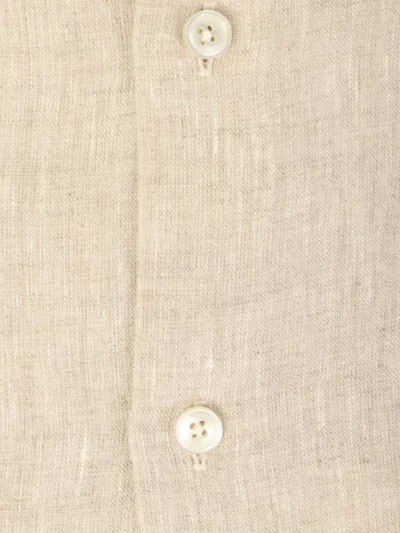 Xacus Xacus Linnen shirt short fit - Zand
