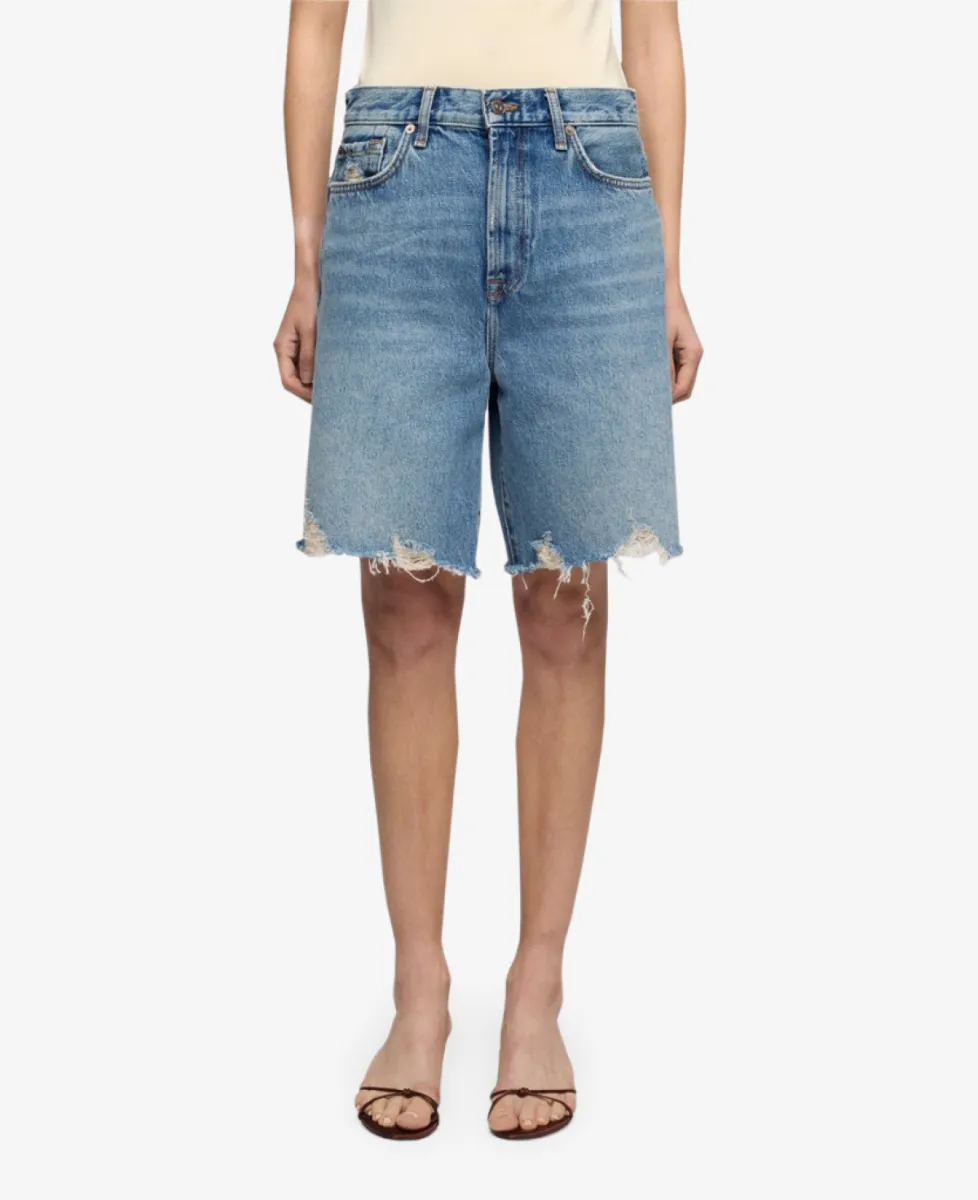 7 For All Mankind Bermuda - Denimblauw 3 7 For All Mankind 7 For All Mankind Bermuda - Denimblauw