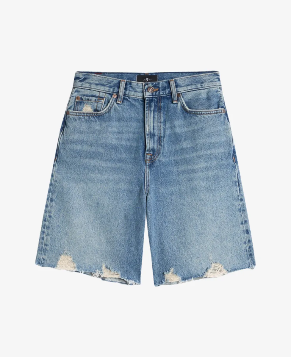 7 For All Mankind Bermuda - Denimblauw 1 7 For All Mankind 7 For All Mankind Bermuda - Denimblauw