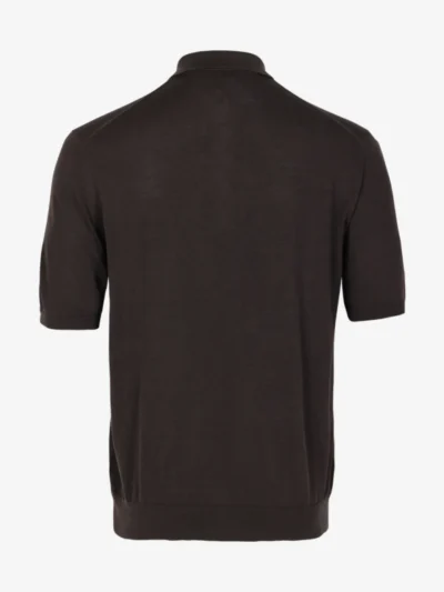 Doriani Cashmere Doriani Cashmere Polo km half zip - Donkerbruin