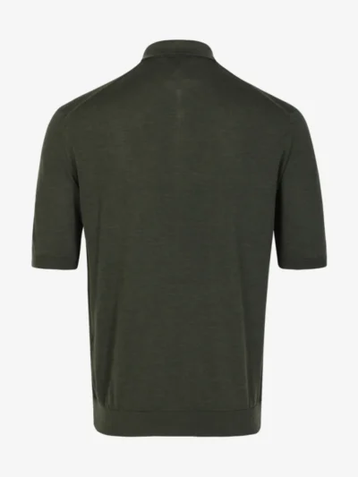 Doriani Cashmere Doriani Cashmere Polo km half zip - Donkergroen