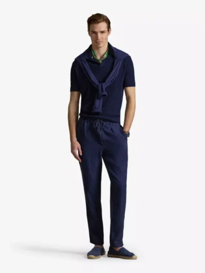 Ralph Lauren Ralph Lauren Broek Drawstring Linnen - Donkerblauw