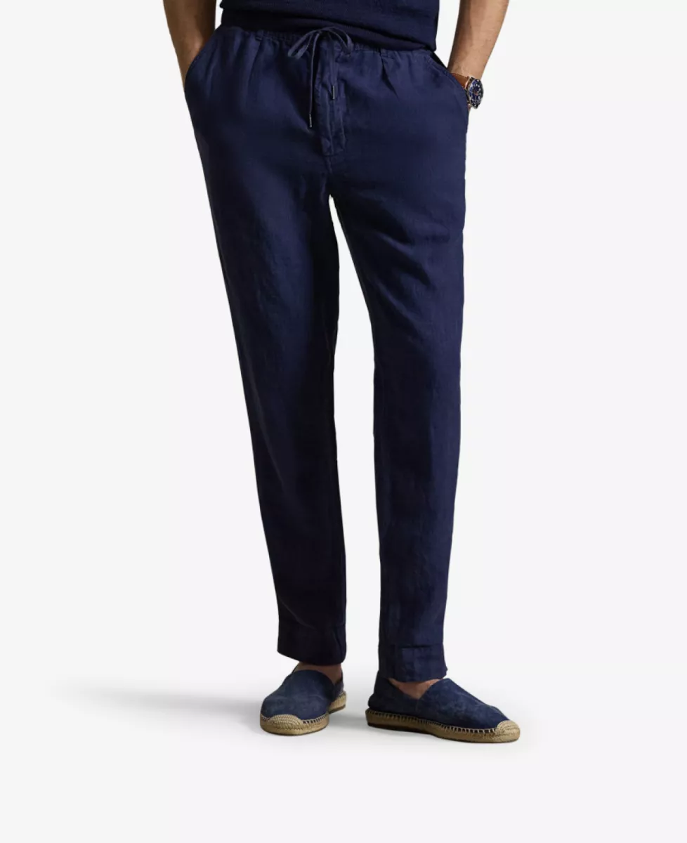 Ralph Lauren Broek Drawstring Linnen - Donkerblauw 3 Ralph Lauren Ralph Lauren Broek Drawstring Linnen - Donkerblauw