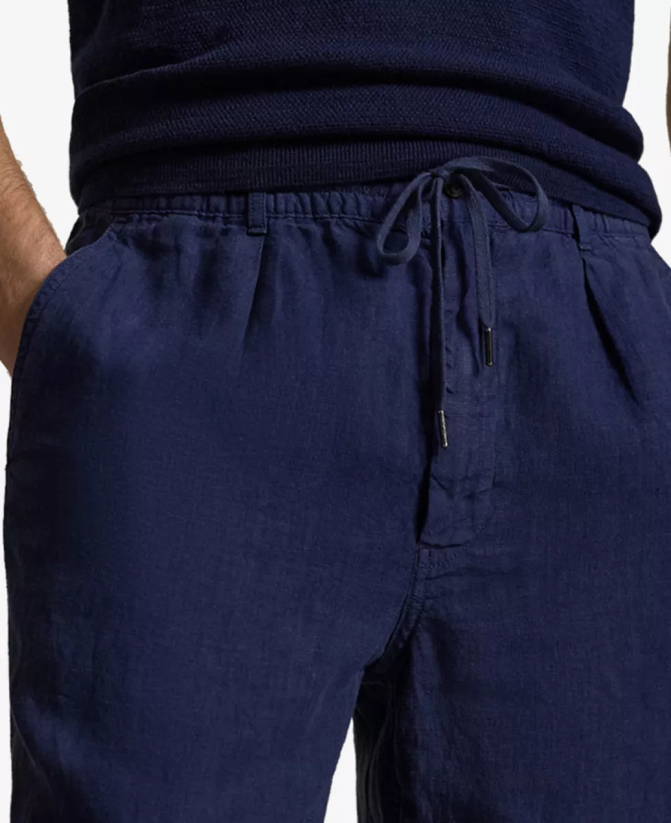 Ralph Lauren Broek Drawstring Linnen - Donkerblauw 4 Ralph Lauren Ralph Lauren Broek Drawstring Linnen - Donkerblauw