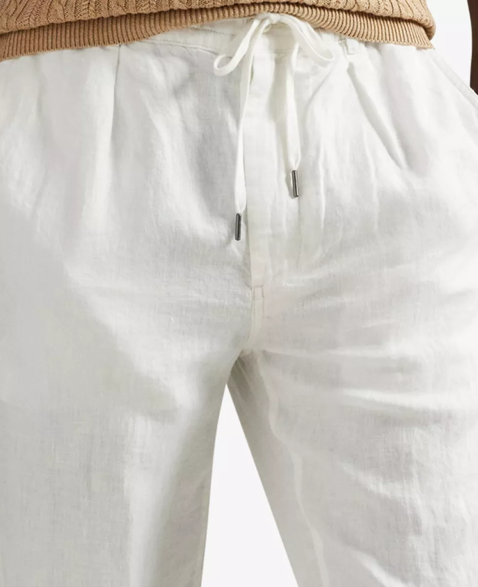 Ralph Lauren Broek Drawstring Linnen - Wit 4 Ralph Lauren Ralph Lauren Broek Drawstring Linnen - Wit