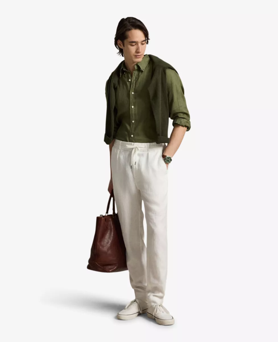 Ralph Lauren Shirt Linnen - Donkergroen 2 Ralph Lauren Ralph Lauren Shirt Linnen - Donkergroen