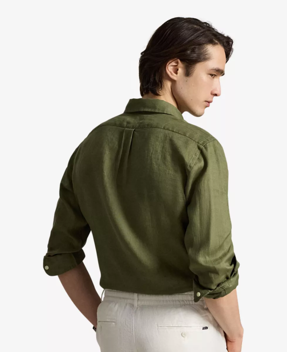 Ralph Lauren Shirt Linnen - Donkergroen 5 Ralph Lauren Ralph Lauren Shirt Linnen - Donkergroen
