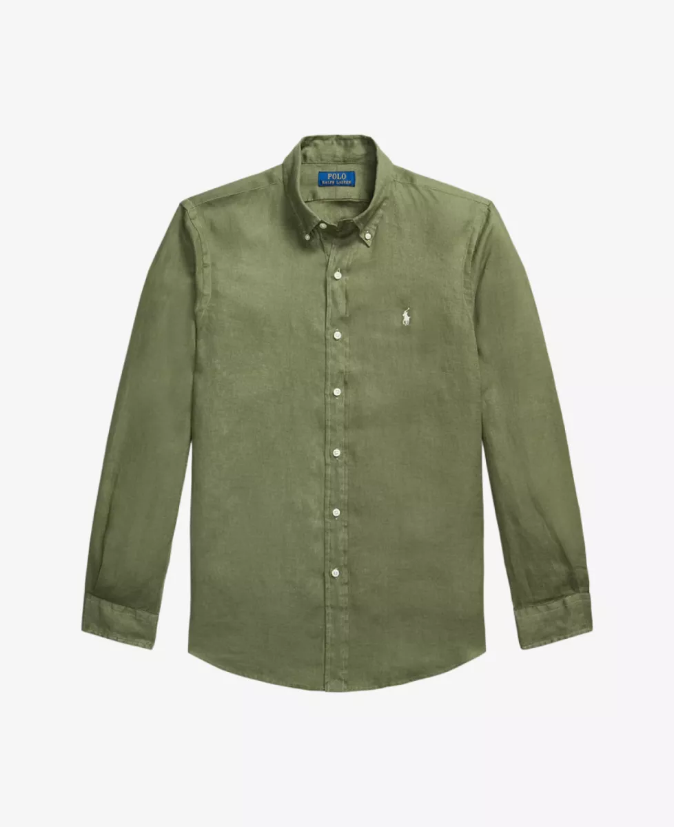 Ralph Lauren Shirt Linnen - Donkergroen 1 Ralph Lauren Ralph Lauren Shirt Linnen - Donkergroen