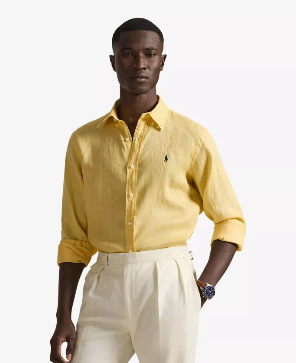 Ralph Lauren Shirt Linnen - Geel 3 Ralph Lauren Ralph Lauren Shirt Linnen - Geel