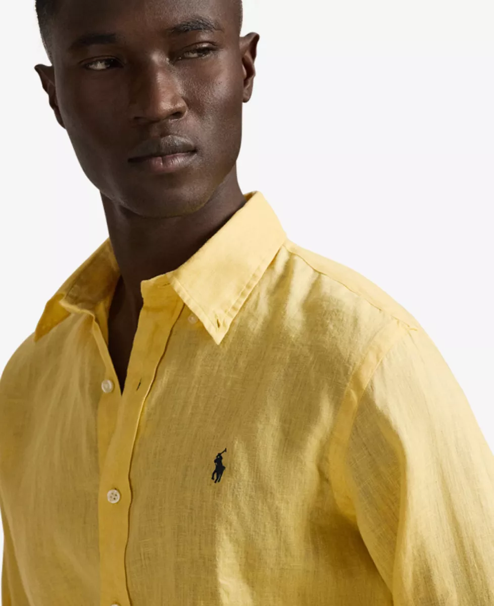 Ralph Lauren Shirt Linnen - Geel 4 Ralph Lauren Ralph Lauren Shirt Linnen - Geel