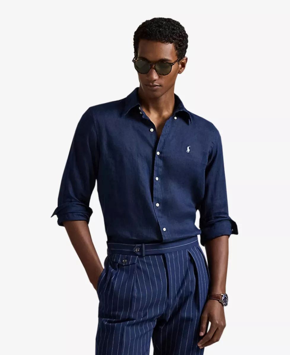 Ralph Lauren Shirt Linnen - Navy 3 Ralph Lauren Ralph Lauren Shirt Linnen - Navy