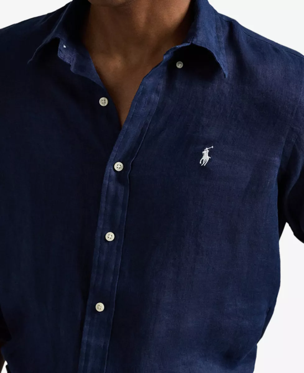 Ralph Lauren Shirt Linnen - Navy 4 Ralph Lauren Ralph Lauren Shirt Linnen - Navy
