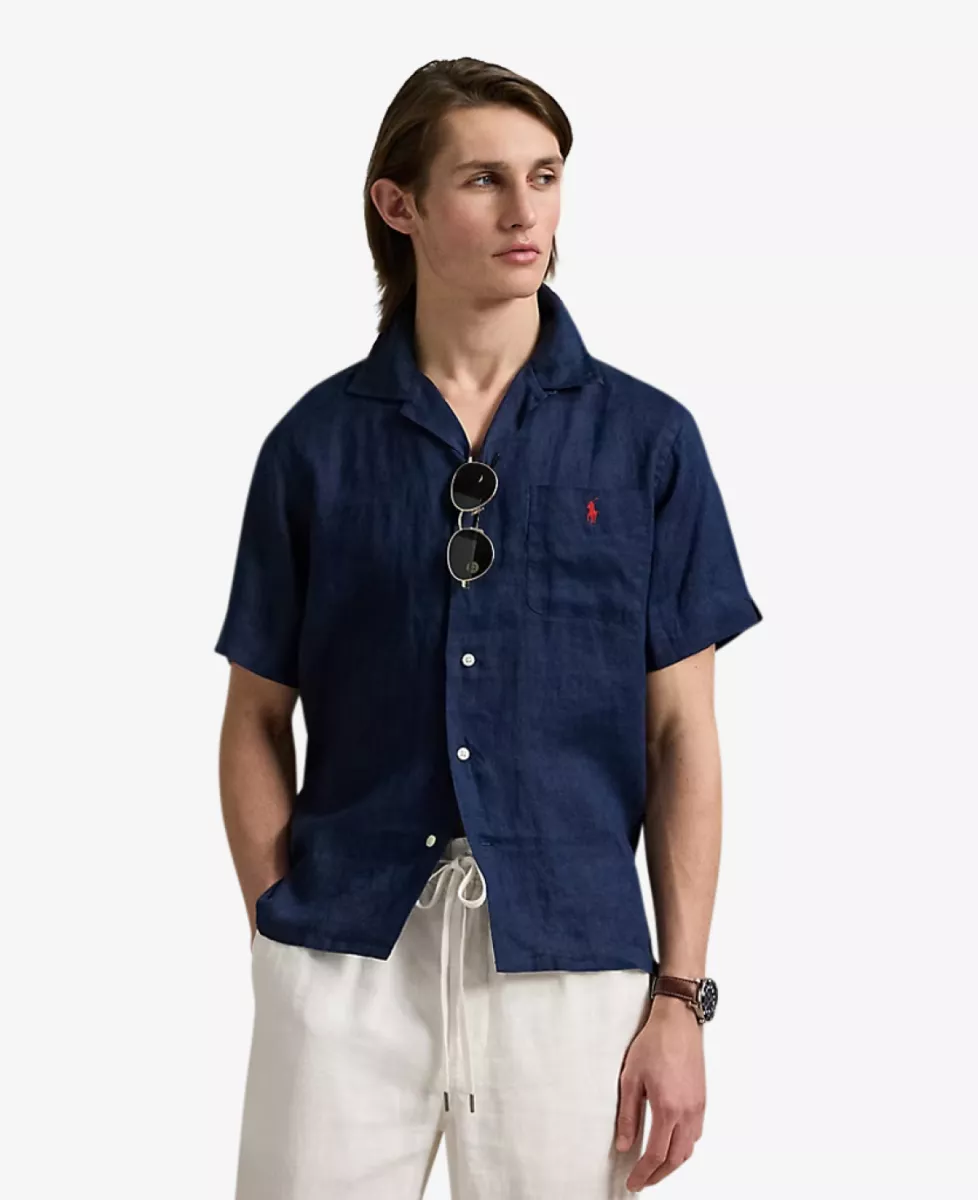 Ralph Lauren Shirt Linnen SS - Navy 3 Ralph Lauren Ralph Lauren Shirt Linnen SS - Navy