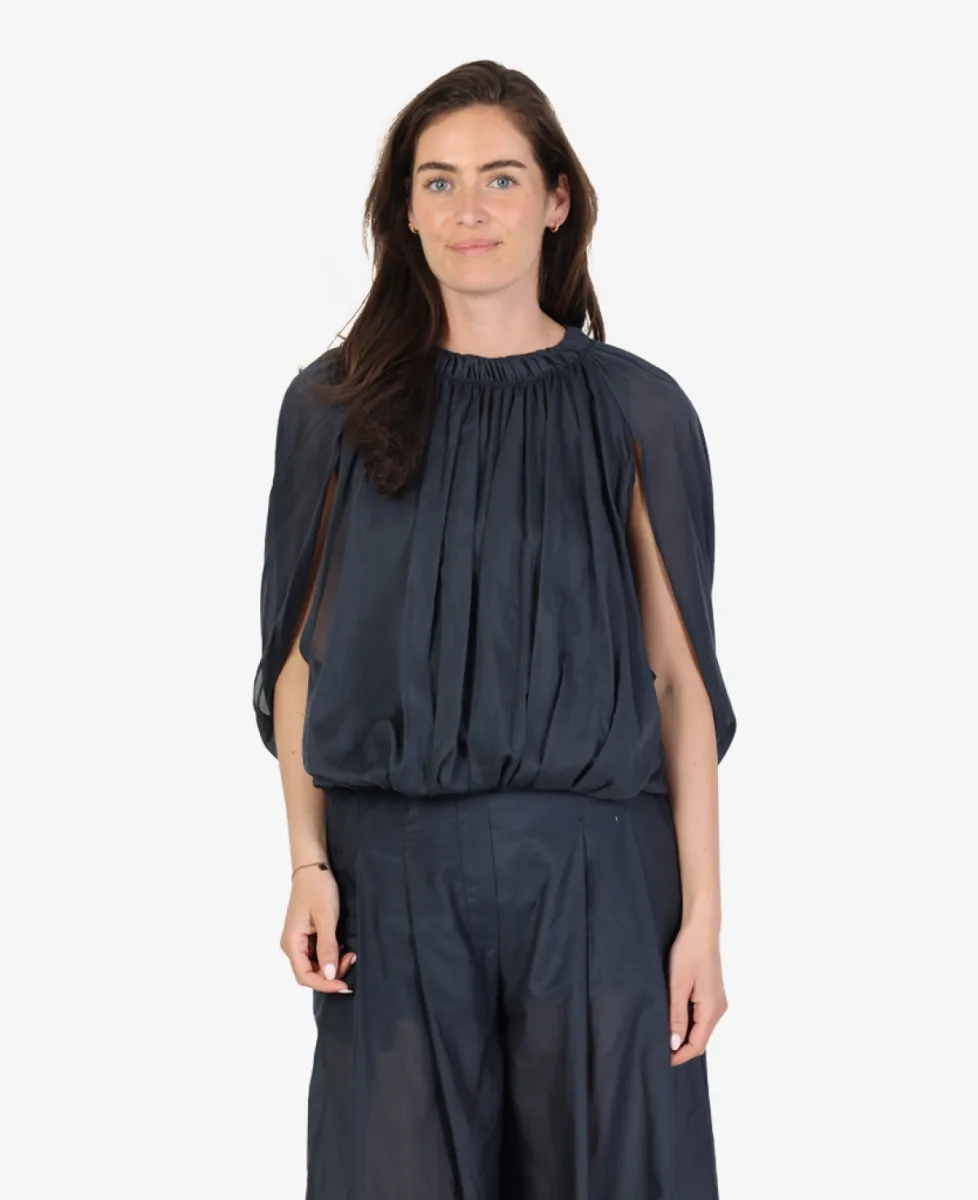 Semi Couture Blouse - Donkerblauw 2 Semi Couture Semi Couture Blouse - Donkerblauw