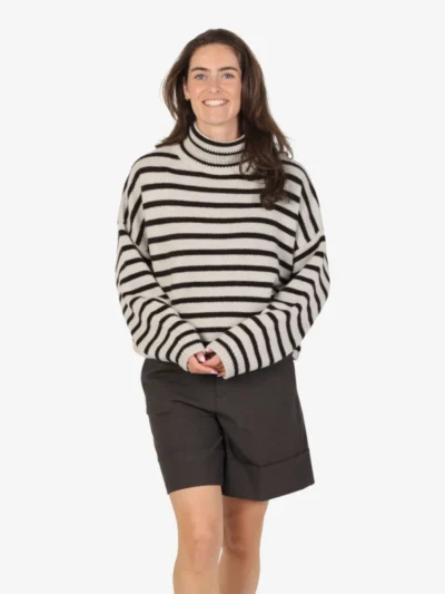 Lisa Yang Lisa Yang Trui - Oyster/ Dark Oak Stripes