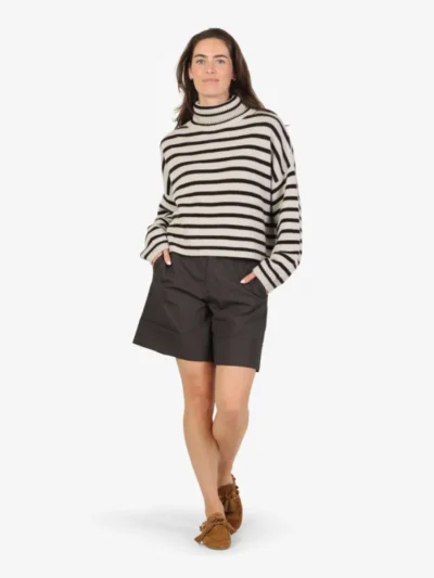 Lisa Yang Lisa Yang Trui - Oyster/ Dark Oak Stripes