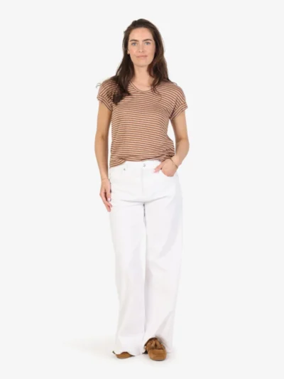 Luisa Cerano Luisa Cerano Leinen-Ringel-T-Shirt - dark terracotta