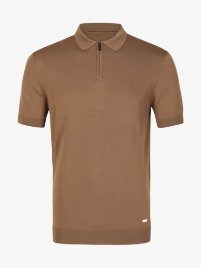Seven Dials Seven Dials Polo Gebreid - Donkerbruin