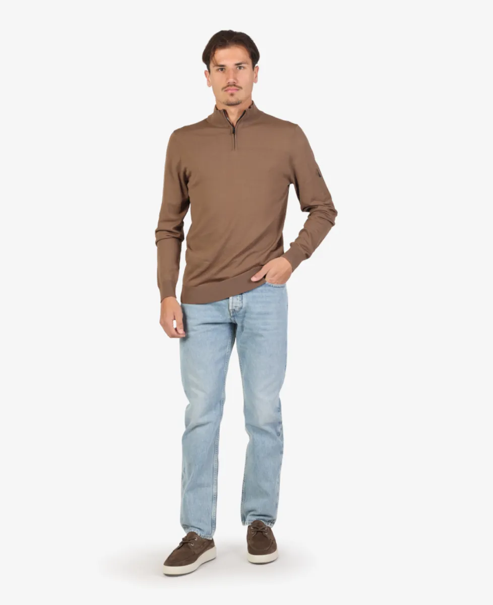 Seven Dials Trui Halfzip - Bruin 2 Seven Dials Seven Dials Trui Halfzip - Bruin