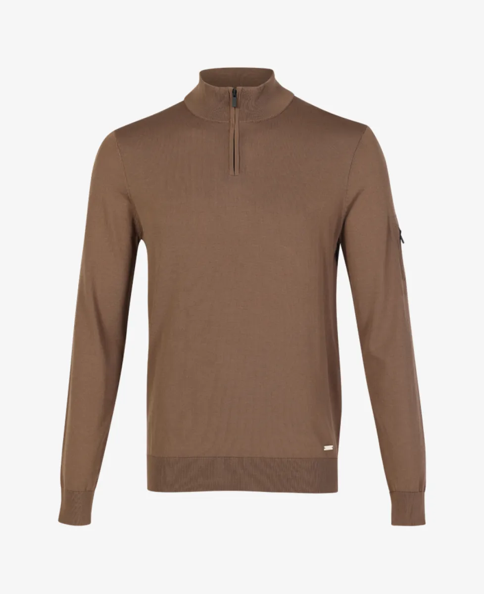 Seven Dials Trui Halfzip - Bruin 1 Seven Dials Seven Dials Trui Halfzip - Bruin